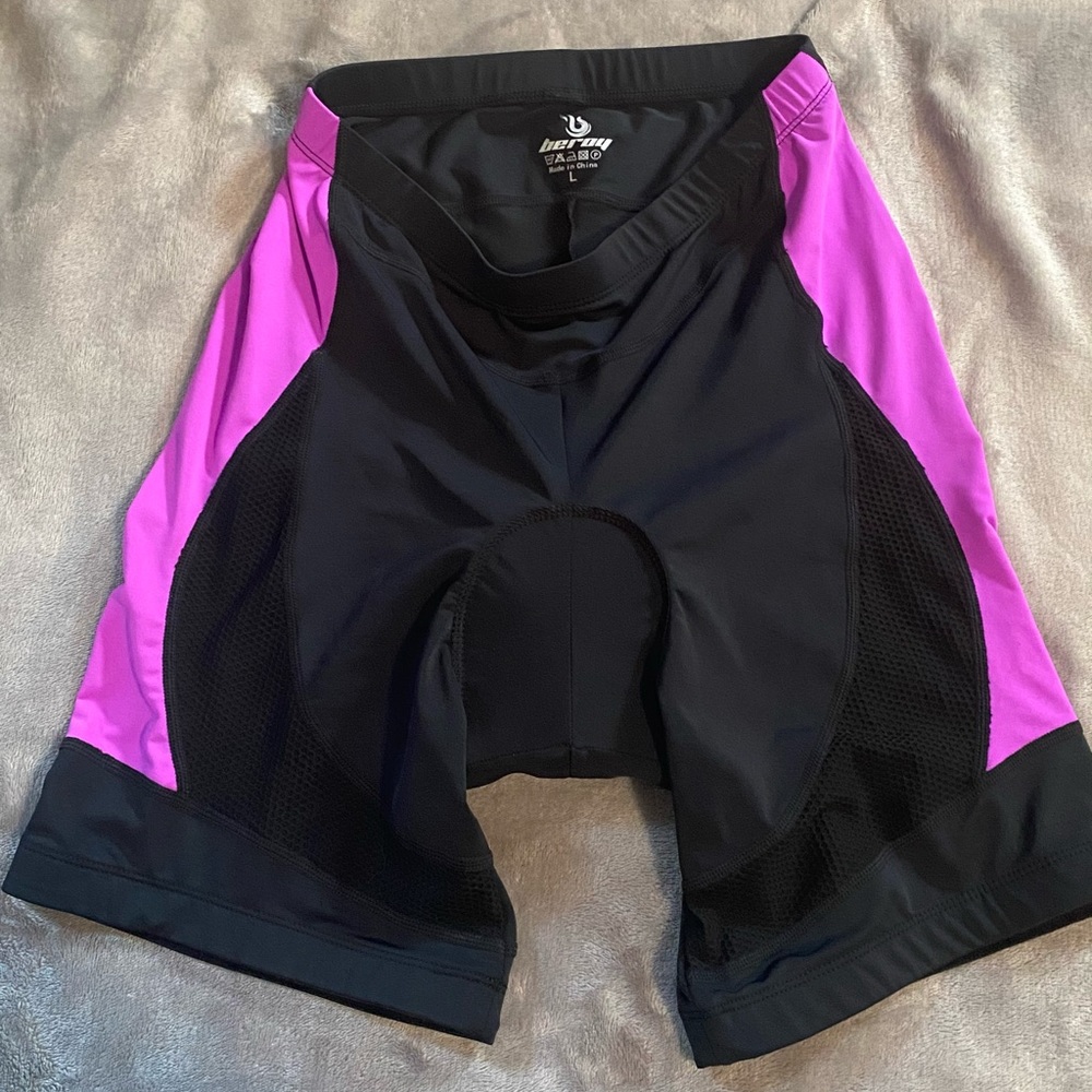 BEROY Cycling 3D Gel Padded Bike Shorts L Black